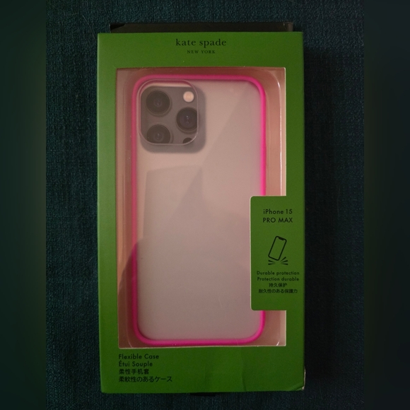 Apple iPhone 15 Pro Max Case with Pink Border - Picture 1 of 3